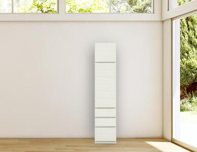 ヴァイス 幅40cm キャビネット 左開き リビングキャビネット 壁面収納 リビング収納 ガラス棚 高級 大川家具【開梱設置】