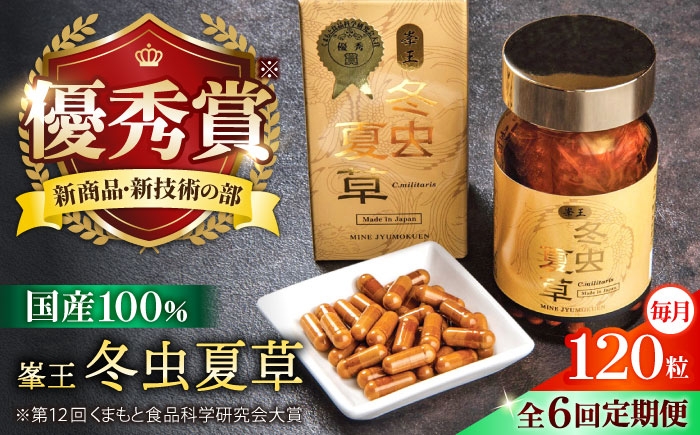 
                  冬虫夏草 【全6回定期便】峯王 冬虫夏草 120粒 カプセル 国産 GAP認証【株式会社 峯樹木園】 [AYBM030]
                