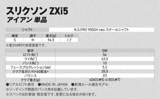 スリクソン ZXi5 アイアン N.S.PRO 950GH neo スチールシャフト 単品(SW/S)【2027モデル】_C7-SR-009-I-neo-SWS ダンロップ スリクソン ZXiシリーズ