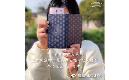 TENPYO PATTERN 抗ウィルススマホケース Mサイズ  伝統文様 天平文様 汎用スマホケース 抗菌 衛生的 ミラー付き カード収納ポケット付き iPhone７ iPhone８ iPhoneS
