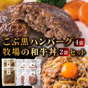 【ふるさと納税】北のハイグレード食品セクション受賞 こぶ黒ハンバーグ和牛丼セット F6S-026