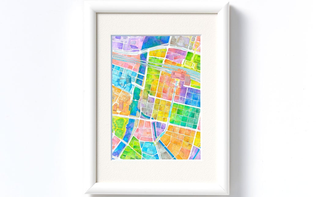 北九州市の地図情報会社のゼンリンが作る「地図ぬり絵額絵 北九州市/小倉(キャビネ)」