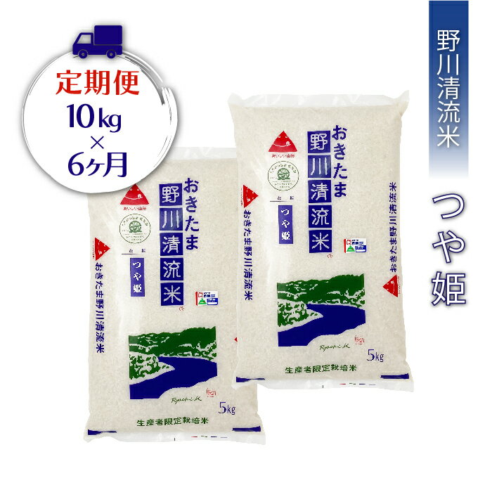 【ふるさと納税】【定期便6ヶ月】【令和7年産】【特別栽培米】野川清流米「つや姫」10kg(5kg×2袋)×6ヶ月_A120(R7)
