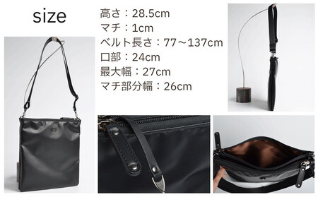 【onomasato】ツインポシェット M《men 軽量》/ マットブラック｜京都 ブランドバッグ 人気バッグ