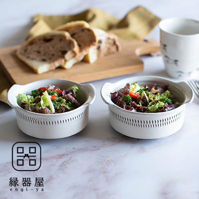 ふるさと納税 東峰村 小石原焼 カネハ窯 飛び鉋グラタン皿セット(白ツヤ×M)