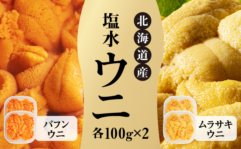 北海道産 世壱屋塩水ウニ（ムラサキウニ＆バフンウニ）各200g_Y038-0143