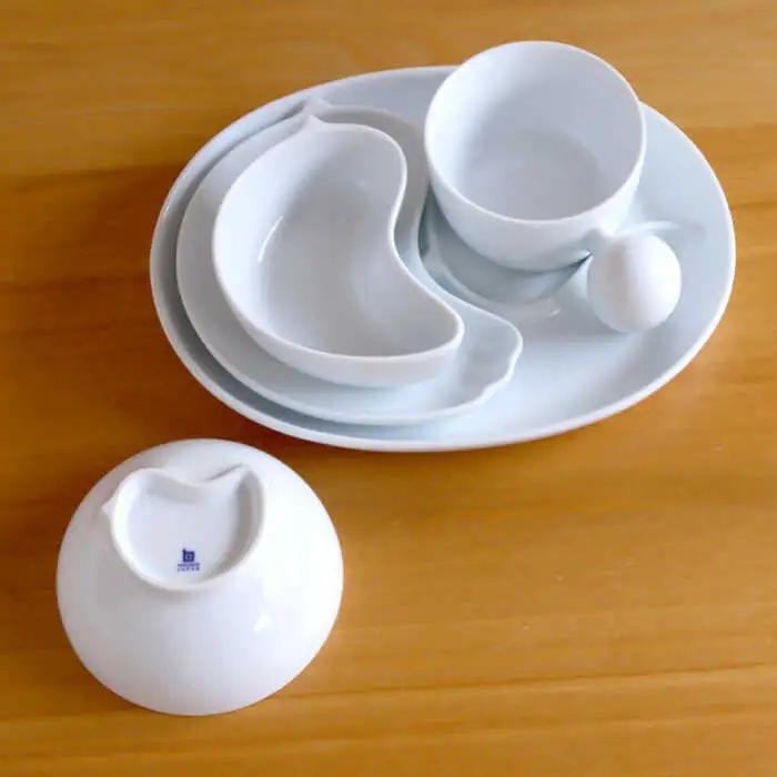 【白山陶器】【PiPi】お子様用食器 ホワイト 5点セット【波佐見焼】[TA196]