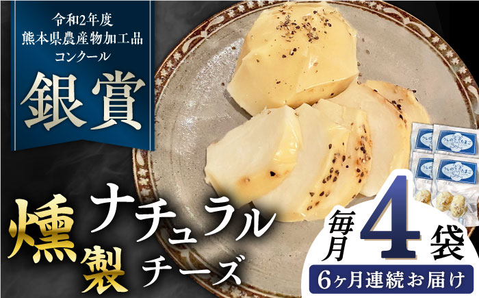 
            【全6回定期便】燻製 ナチュラルチーズ 100g (2個入り)×4袋 山都町 熊本 ナチュラル サンモッツァ くんせい つまみ スモーク 定期 【山の未来舎】 [YBV032]
          