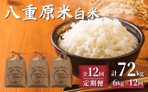 令和8年新米予約【12回定期便】東御市産 八重原米6kg　白米　※2026年10月以降順次発送｜笹屋農園「農薬削減長野県認証取得」特A米 コシヒカリ