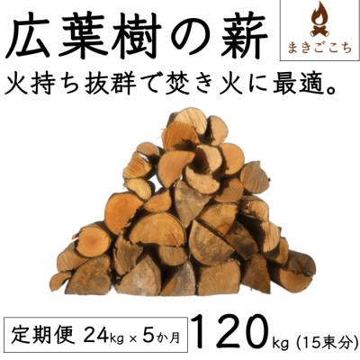 ふるさと納税 芸西村 【毎月定期便】【火持ちしやすい広葉樹】薪 24kg【大月町共通返礼品】【t225uhk】全5回