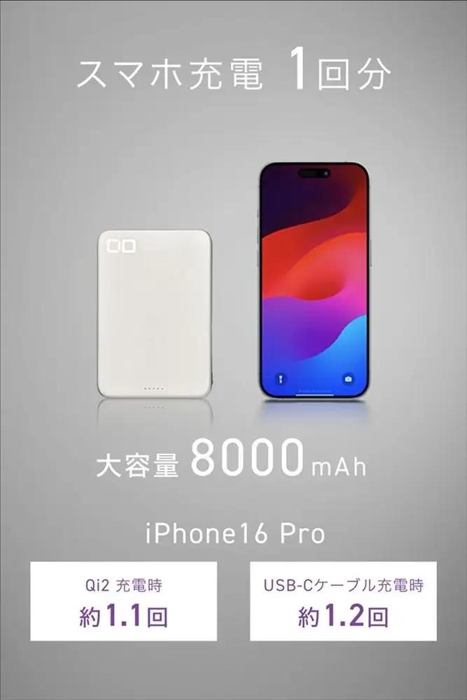 CIO モバイルバッテリー 8000mAh SMARTCOBY SLIM II Wireless 2.0 8K シルバー [2653]