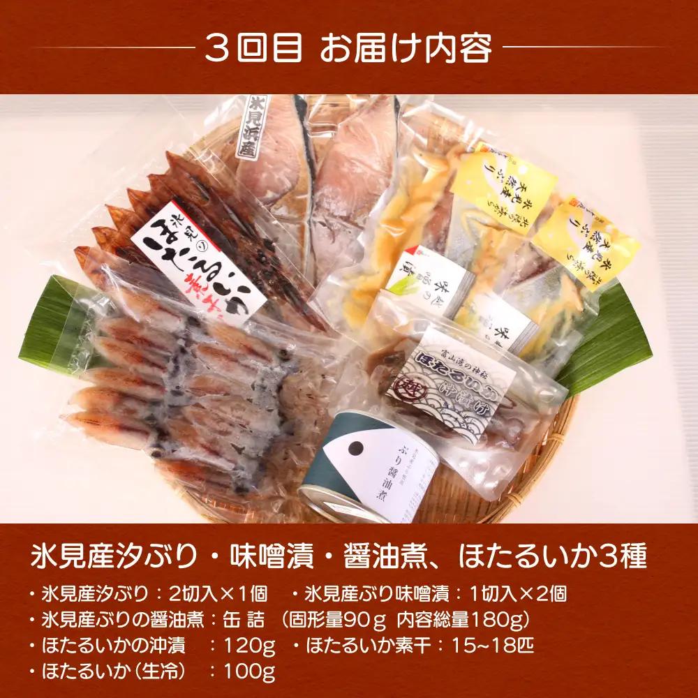 【5ヶ月隔月お届け】氷見堀与 一夜干・昆布〆刺身・山海の幸詰合＜氷見鰤・蛍いか・のどぐろ入＞ 富山県 氷見市 干物 詰め合わせ 魚介類