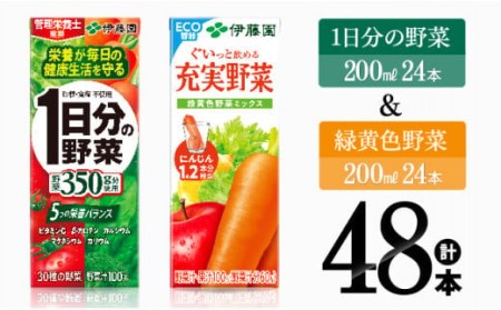 伊藤園　1日分の野菜＆緑黄色野菜（紙パック）48本 【伊藤園 飲料類 野菜ジュース 緑黄色ジュース 野菜ジュース セット 詰め合わせ 飲みもの ジュース】