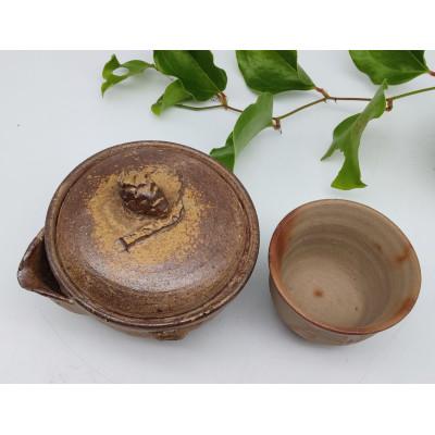 ふるさと納税 備前市 備前焼宝瓶と煎茶碗1個セット(宝瓶は登窯) |  | 01