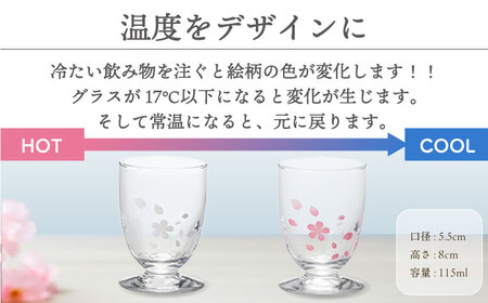 温度で変化する器 酒器グラス4点セット 『冷感桜』 多治見市 / 丸モ高木陶器 盃 陶磁器 酒器 グラス[TBA284]