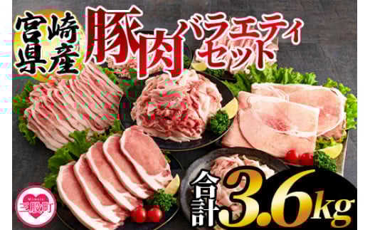 ＜宮崎県産豚肉バラエティーセット 3.6kg＞【MI193-hr】【肉の豊楽】