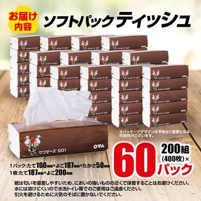 ふるさと納税 太田市 群馬クレインサンダーズ応援ソフトパックティッシュ 400枚(200組)×60パック |  | 03