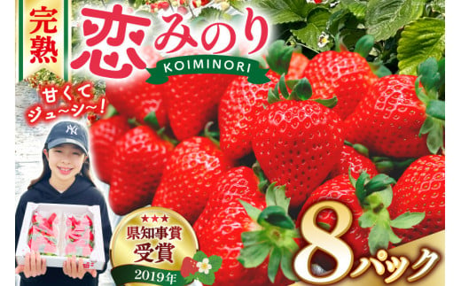 【期間限定発送】 いちご 恋みのり 2kg 以上 8パック [キチ・フィールド 長崎県 雲仙市 item1852] イチゴ 苺 フルーツ 果物 期間限定 季節限定 先行予約