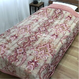 【ダブルサイズ】暖かふんわりアクリルマイヤー2枚合わせ毛布 ピンク1枚 M-87611-PI【1506800】