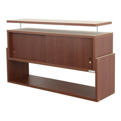 【ふるさと納税】耐震上置き　じしん作くん　幅106cm×奥行29cmタイプ(ブラウン)　106-29B_ 棚 たな 収納 耐震 防災 転倒防止 耐震家具 地震 じしん 地震対策 固定 耐震上置き 天井つっぱり 隙間 バネ付き 引き戸扉 日本製 家具 インテリア ブラウン 【1416334】