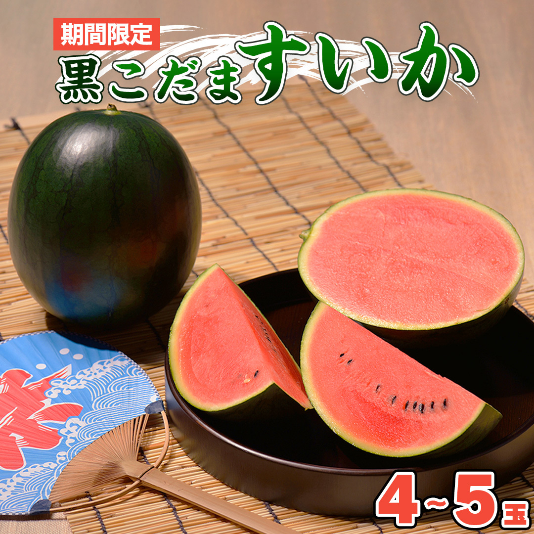 【2025年7月上旬から発送開始】黒こだま すいか 4～5玉 夏 スイカ すいか 黒こだま おやつ［BQ001sa］
