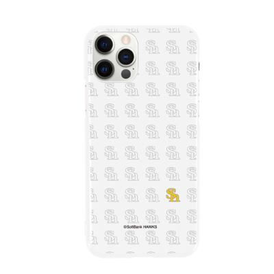 ふるさと納税 大野城市 福岡ソフトバンクホークス iPhoneケース ハードタイプ logo-ip12-3-wht