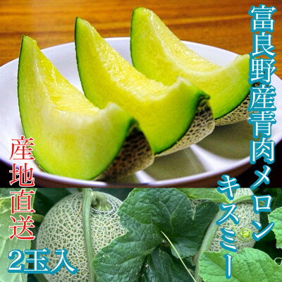 【ふるさと納税】北海道富良野産青肉メロン「キスミー」2玉【1592627】