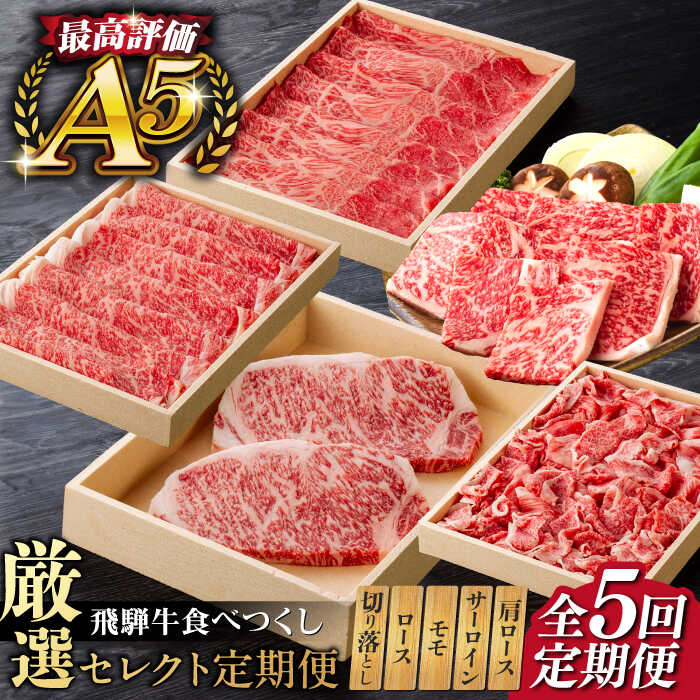 【ふるさと納税】【5回定期便】飛騨牛 食べつくし 厳選セレクト定期便 サーロイン ロース モモ 切り落とし ステーキ すきやき しゃぶしゃぶ 国産 和牛 岐阜県 岐阜市/だるまミート[ANBE001]