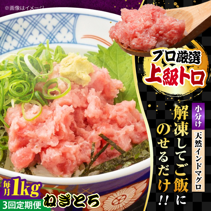 【全3回定期便】天然 まぐろ ねぎとろ 約1kg（約250g×4パック）【横須賀商工会議所 おもてなしギフト事務局（本まぐろ直売所）】 [AKAK044]