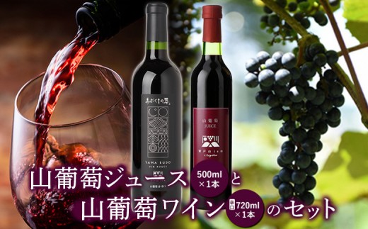 
                  山葡萄ジュース500ｍｌ 山葡萄ワイン辛口720ｍｌセット【29015AA0101】
                