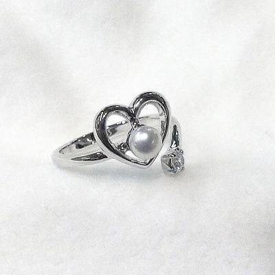 ふるさと納税 伊勢市 リング・ハート(淡水本真珠・ボタン)SV製　1920 |  | 01