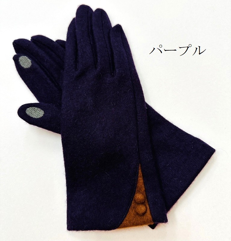 東かがわ市からお届けする【カシミヤ100％レディース手袋】 Les-252 パープル