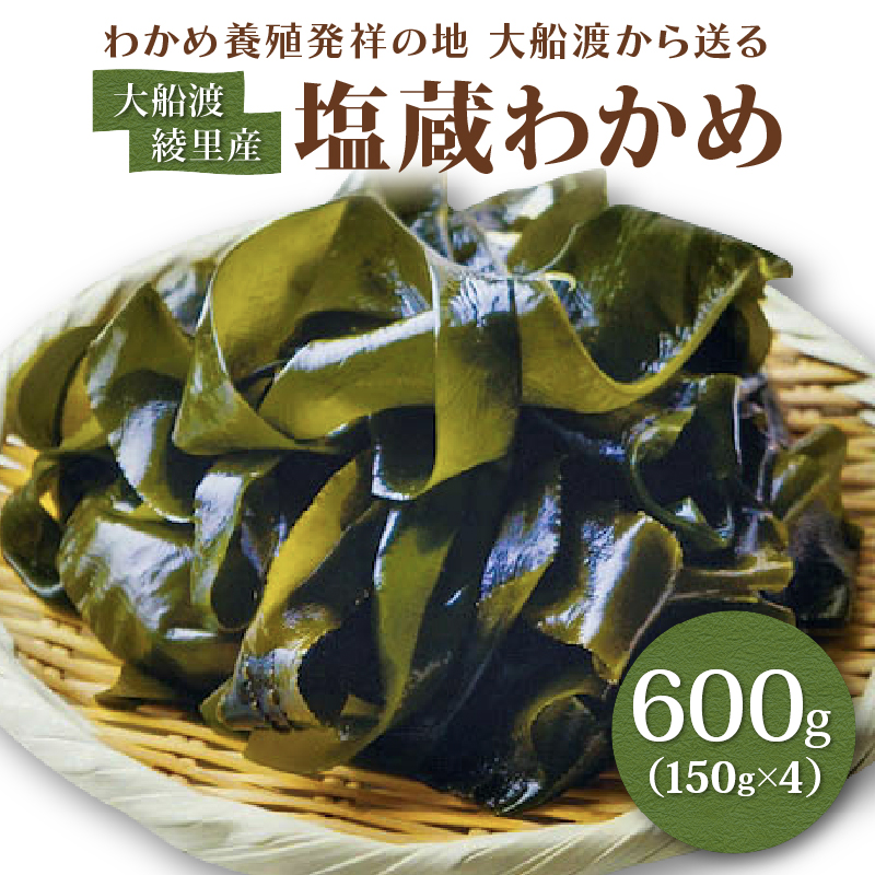 綾里の塩蔵ワカメ【一等品】600g (150g × 4) わかめ 大船渡 火災