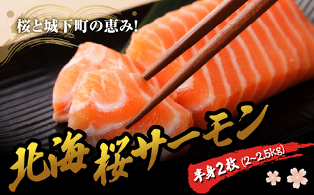 「陸上養殖」 北海桜サーモン 半身 2枚 2~2.5kg 新鮮 刺身 冷蔵 生食可 桜色 トラウト サーモン 鮭 生鮭 サケ さけ 国産 北海道産 道産 松前産 産地直送 お取り寄せ 海鮮 鮮魚 魚介 活〆 グルメ 北海道 松前町 送料無料 MATP002