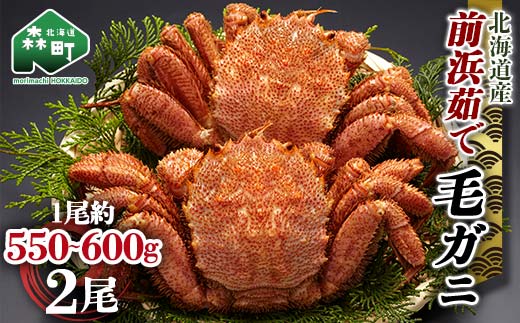 【12月発送】 前浜茹で毛がに 約550～600g×2尾 ＜株式会社 鳥潟＞ かに カニ 蟹 ガニ がに 毛蟹 毛かに 毛ガニ 毛カニ 北海道産 北海道 森町 mr1-0720-2