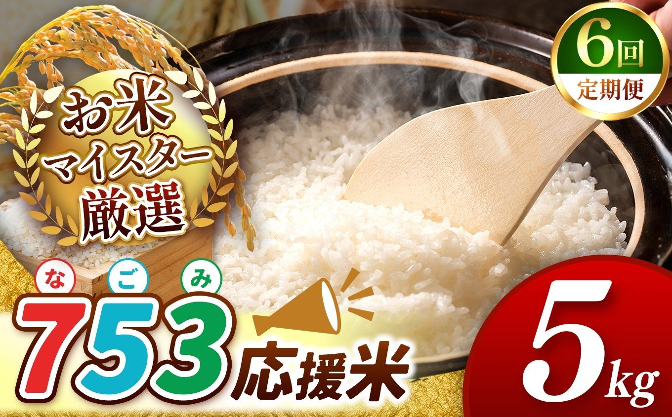 
            【 新米予約 令和7年産 】【 定期便6回 】 753（なごみ）応援米 5kg 熊本県産 お米 白米 | 5キロ ブレンド米 日本遺産 菊池川流域 お米 家庭用 送料無料 お米 熊本 お米 コロナ支援 お米 災害支援 お米 フードロス お米 くまもと お米 熊本県 和水 和水町 人気 こめ作り ごはん ふるさと納税 返礼品
          