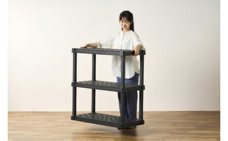 プラスチックラック3段 PLR-9143 ブラック