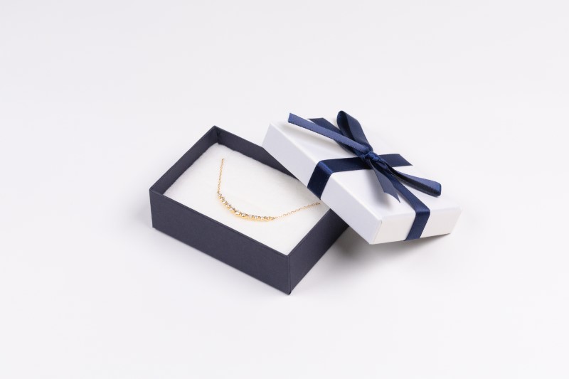 0.5ct K18YGアーチネックレス HY-14