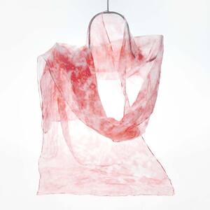 川俣シルク羽二重ストール 紅葉（レッド）  FAF-0075