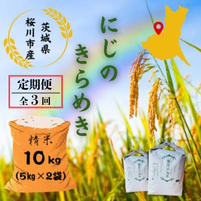 ふるさと納税 桜川市 【毎月定期便】桜川市産にじのきらめき 計10kg(5kg×2袋)全3回