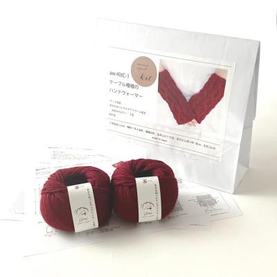 ふるさと納税 江南市 毛糸2玉で編めるケーブル模様のハンドウォーマーキット 11番色