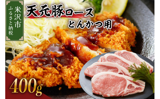 豚肉 天元豚 ロース とんかつ用 400g ( 100g × 4枚 ) ブランド豚 精肉 ポーク スライス 中厚切り 国産 山形県 米沢市