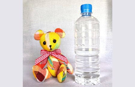 【思いやり型返礼品】さをり織り くまちゃん ぬいぐるみ キーホルダー 障がい者支援 福祉作業所