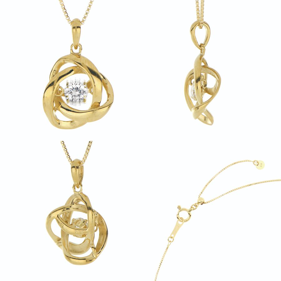 ＜Crossfor＞ダンシングストーン/１８金ダイヤモンドエタニティペンダント　＊ダイヤモンド0.15ct　PD-0006
