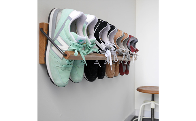 Sneaker wall スニーカーウォール  SW-900TM タモ（おおよそ4足収納 タモ無垢材 壁掛け 木製 シューズラック スリッパラック）【配達不可：沖縄・離島】 雑貨 日用品 家具 