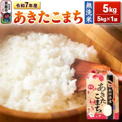 ふるさと納税 男鹿市 令和7年産 【無洗米】産 あきたこまち 5kg|23_kml-020501