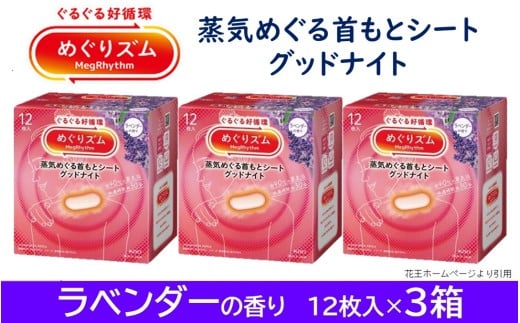めぐりズム 蒸気でグッドナイト【ラベンダーの香り】　36枚(12枚入×3箱) SA2205
