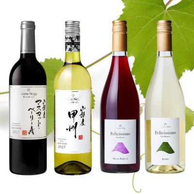 ふるさと納税 山梨市 山梨市おすすめ赤白ロゼワイン4本セット(1)