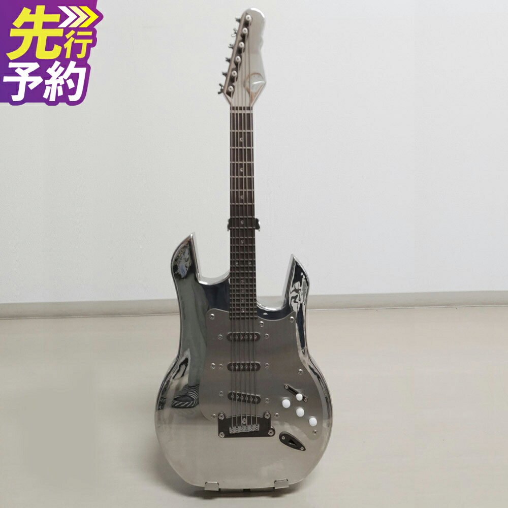 【ふるさと納税】ステンレス製 エレキギター オブジェ スタンド付き リアルオブジェ 楽器 銅 金属 置き物 装飾 小物 雑貨 インテリア 福岡県産 国産 日本製 福岡県 筑後市 送料無料 【2026年2月より順次発送予定】