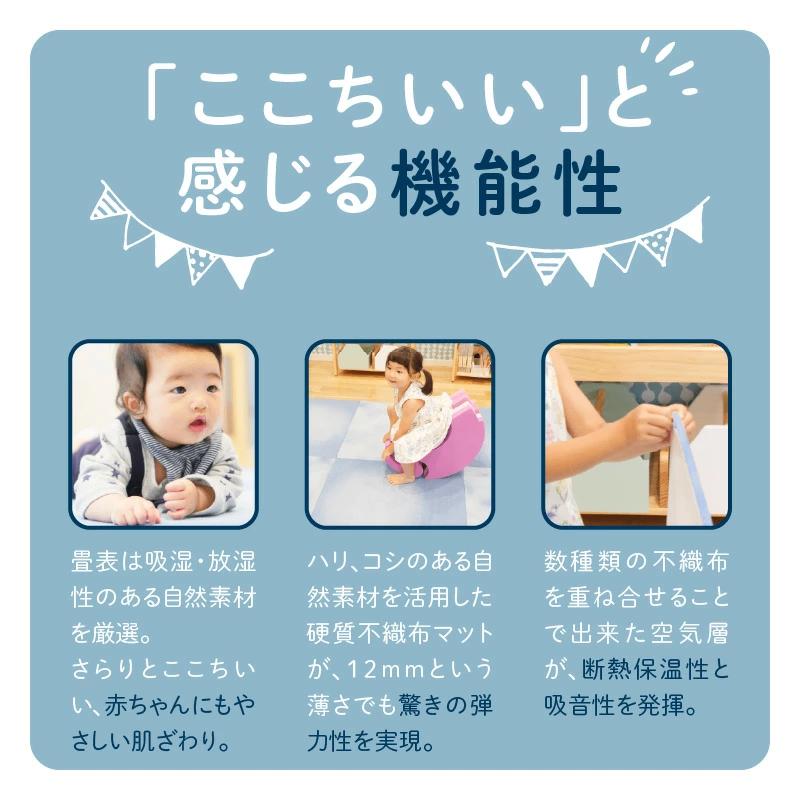 【4枚セット ライトブルー】安心安全なおしゃれインテリア “Tammy Mat” ファブリック畳 撥水加工 消臭 抗菌 抗ウイルス 赤ちゃん 子供 ペット マット H171-004